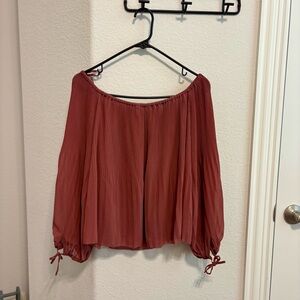 Aritzia Wilfred MauveOff-Shoulder Blouse